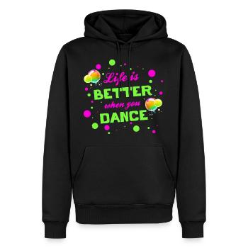 Life is better when you dance - Tanzen Tänzer - Men’s Premium Organic Hoodie - black - Front - Nico (187cm)