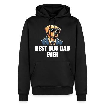 Dog Dad Funny For Father's Day - Best Dog Dad Ever - Sweat à capuche Premium bio Homme - noir - Devant - Nico (187cm)
