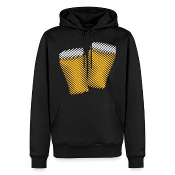 2 verres à bière Toast (bière / gribouillage) - Sweat à capuche Premium bio Homme - noir - Devant - Nico (187cm)