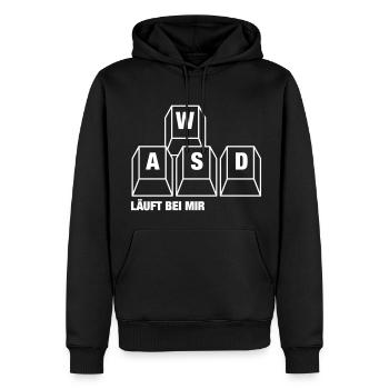 wasd Gamer Shirt - Männer Premium Bio Hoodie - Schwarz - Vorne - Nico (187cm)