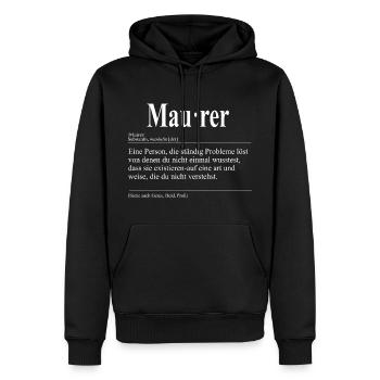 Maurer Lustige Berufs Definition - Männer Premium Bio Hoodie - Schwarz - Vorne - Nico (187cm)