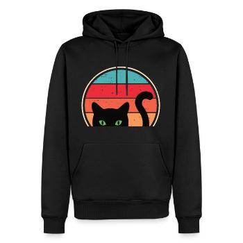 Lustige Katze Blick - Männer Premium Bio Hoodie - Schwarz - Vorne - Nico (187cm)