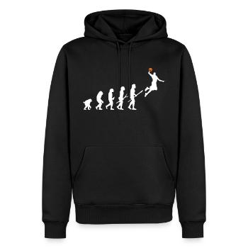 Basket Humour Evotlution Basketteur - Sweat à capuche Premium bio Homme - noir - Devant - Nico (187cm)