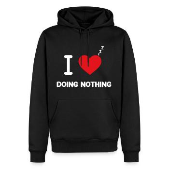 I Love Doing Nothing! - Männer Premium Bio Hoodie - Schwarz - Vorne - Nico (187cm)