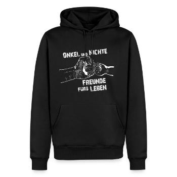 Onkel und Nichte weiß - Männer Premium Bio Hoodie - Schwarz - Vorne - Nico (187cm)