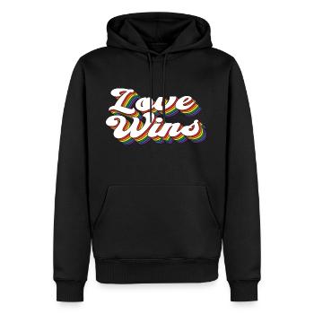Love Wins LGBTQ Regenbogen Gay Pride CSD - Männer Premium Bio Hoodie - Schwarz - Vorne - Nico (187cm)
