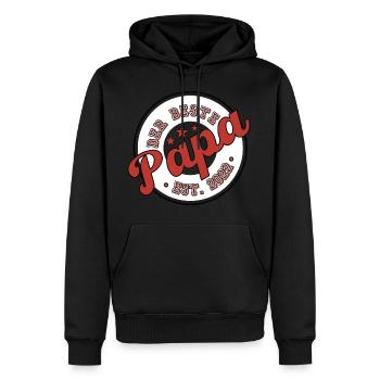 Der Beste Papa 2022 - Männer Premium Bio Hoodie - Schwarz - Vorne - Nico (187cm)