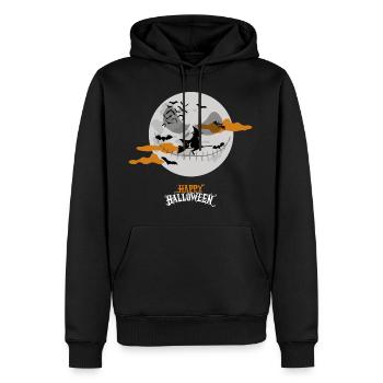 Bonne sorcière d’Halloween - Sweat à capuche Premium bio Homme - noir - Devant - Nico (187cm)