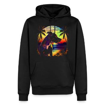 Staffordshire Bull-Terrier Pitbull Staffy sunset - Men’s Premium Organic Hoodie - black - Front - Nico (187cm)