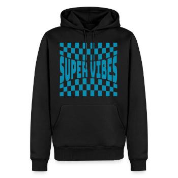 Super Vibes - Sweat à capuche Premium bio Homme - noir - Devant - Nico (187cm)