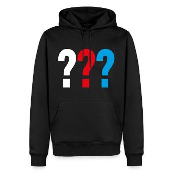 Die Drei ??? Logo - Männer Premium Bio Hoodie - Schwarz - Vorne - Nico (187cm)