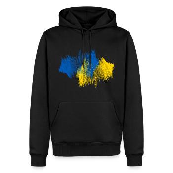 Ukraine Landkarte - Männer Premium Bio Hoodie - Schwarz - Vorne - Nico (187cm)