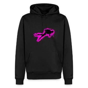 Silhouette  Sport Pink und Schwarz Umriss - Männer Premium Bio Hoodie - Schwarz - Vorne - Nico (187cm)