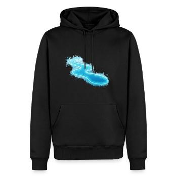 Eau courant lumineux - Sweat à capuche Premium bio Homme - noir - Devant - Nico (187cm)