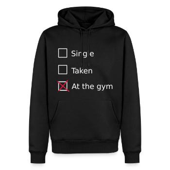 Single Taken At the gym - Sweat à capuche Premium bio Homme - noir - Devant - Nico (187cm)
