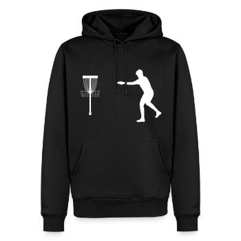 Frisbee Discgolf Putt - Männer Premium Bio Hoodie - Schwarz - Vorne - Nico (187cm)