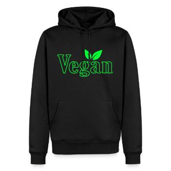 Végétalien avec les feuilles pour les végétaliens - Sweat à capuche Premium bio Homme - noir - Devant - Nico (187cm)