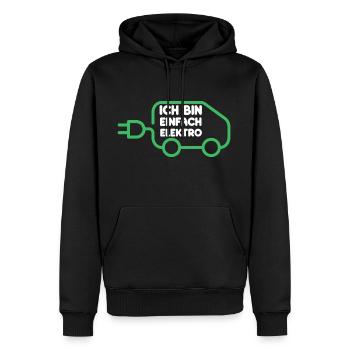 Ich bin einfach Elektro lustige Elektroauto Sprüch - Männer Premium Bio Hoodie - Schwarz - Vorne - Nico (187cm)