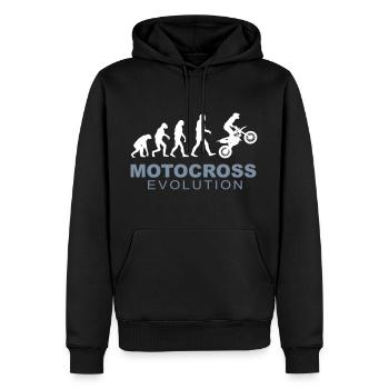 Motocross Evolution - Männer Premium Bio Hoodie - Schwarz - Vorne - Nico (187cm)