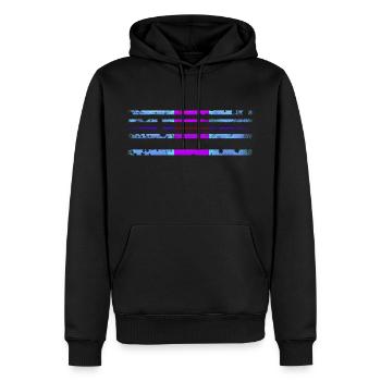 Décoration à rayures - Motif horizontal - Sweat à capuche Premium bio Homme - noir - Devant - Nico (187cm)