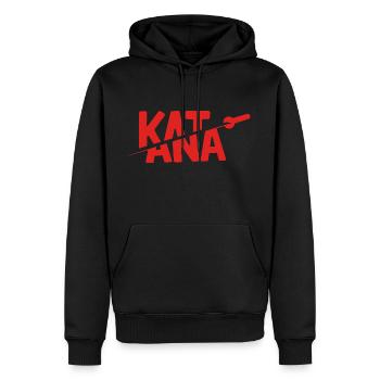 Katana - Männer Premium Bio Hoodie - Schwarz - Vorne - Nico (187cm)