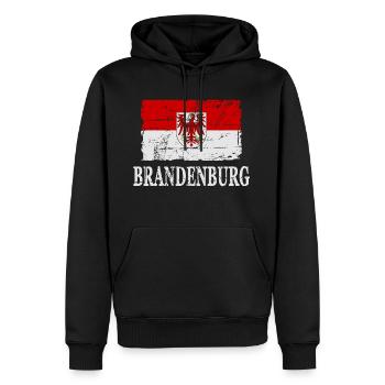 Drapeau brandebourg - Sweat à capuche Premium bio Homme - noir - Devant - Nico (187cm)
