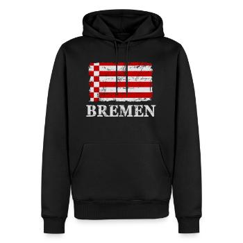 Drapeau de Brême - Sweat à capuche Premium bio Homme - noir - Devant - Nico (187cm)