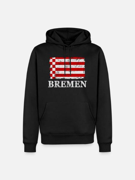 Drapeau de Brême - Sweat à capuche Premium bio Homme - noir