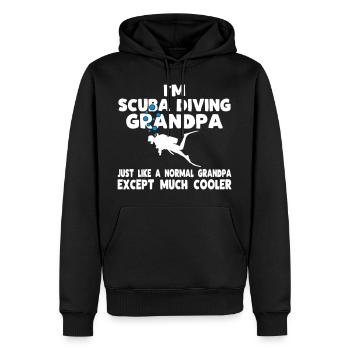 papy plongée sous-marine - Sweat à capuche Premium bio Homme - noir - Devant - Nico (187cm)