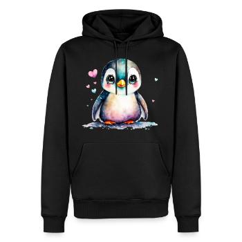 Un petit mignon bébé pingouin oiseau pingouins - Sweat à capuche Premium bio Homme - noir - Devant - Nico (187cm)