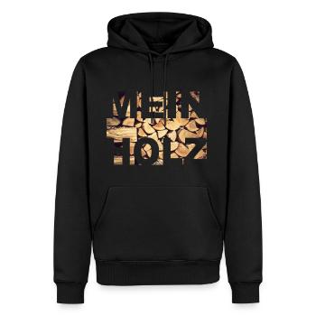 Mein Holz - Männer Premium Bio Hoodie - Schwarz - Vorne - Nico (187cm)