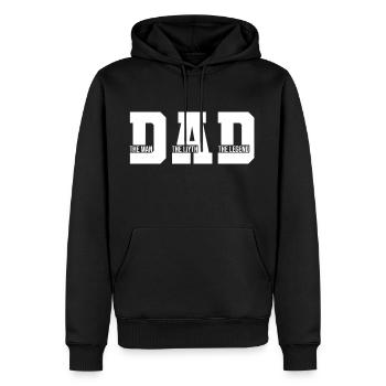 Dad Father Father the Man The Legend Dad Sayings - Men’s Premium Organic Hoodie - black - Front - Nico (187cm)