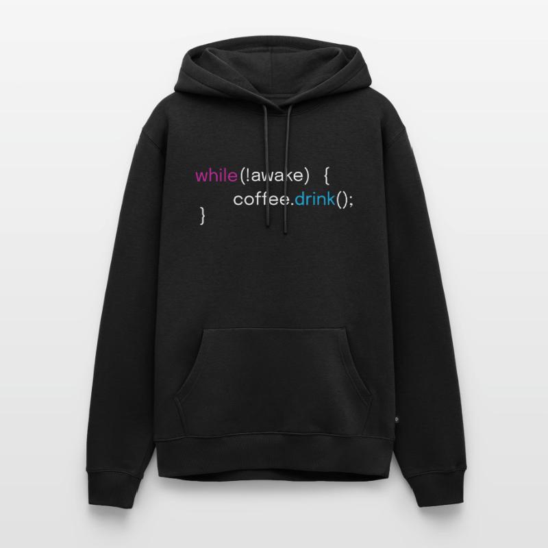 Café drôle et conception de programmeur de codage Sweat à capuche Premium bio Homme