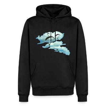 Parapente cadeau nuage parapente - Sweat à capuche Premium bio Homme - noir - Devant - Nico (187cm)