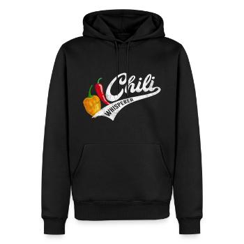 Chili Whisperer Retro Chilli scharfe Chilis - Männer Premium Bio Hoodie - Schwarz - Vorne - Nico (187cm)