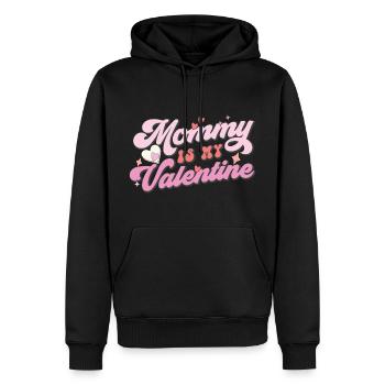 Maman est ma Saint-Valentin - Sweat à capuche Premium bio Homme - noir - Devant - Nico (187cm)