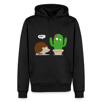 cactus mom - Sweat à capuche Premium bio Homme - noir - Devant - Nico (187cm)