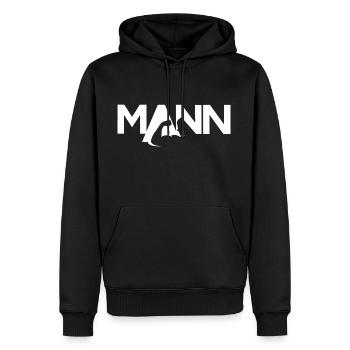 Mann - Der Mann der Kann! - Männer Premium Bio Hoodie - Schwarz - Vorne - Nico (187cm)
