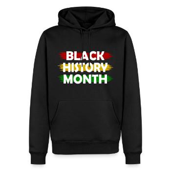 Black history month - Sweat à capuche Premium bio Homme - noir - Devant - Nico (187cm)