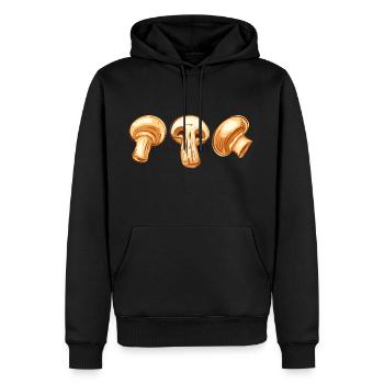 Drei braune Pilze die Champignons Pilze - Männer Premium Bio Hoodie - Schwarz - Vorne - Nico (187cm)