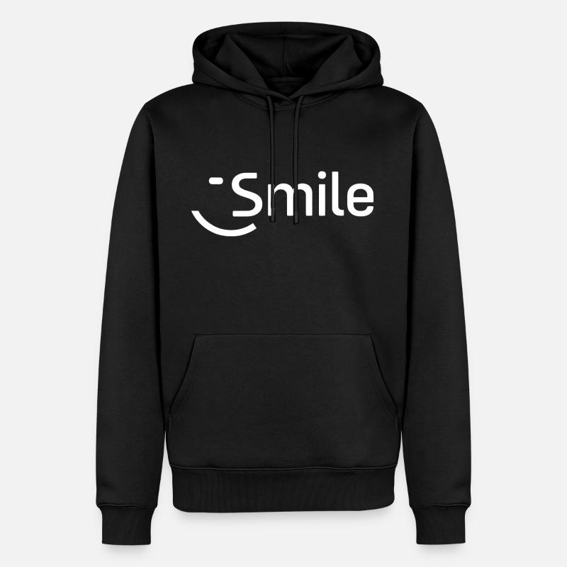Smile - Männer Premium Bio Hoodie - Schwarz