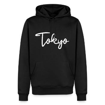 Tokyo, Japon, Tokyo - Sweat à capuche Premium bio Homme - noir - Devant - Nico (187cm)