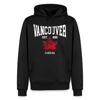 Vancouver - Sweat à capuche Premium bio Homme - noir - Devant - Nico (187cm)