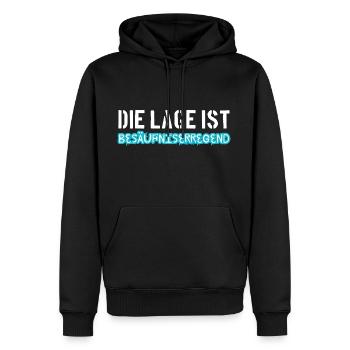 Die Lage ist Besäufniserregend - Männer Premium Bio Hoodie - Schwarz - Vorne - Nico (187cm)