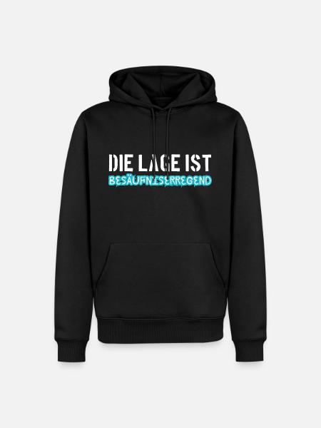 Die Lage ist Besäufniserregend - Männer Premium Bio Hoodie - Schwarz