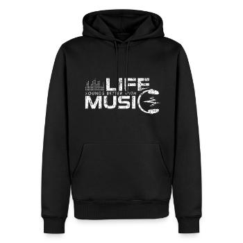 Life Sounds Better With Music Headphone - Sweat à capuche Premium bio Homme - noir - Devant - Nico (187cm)