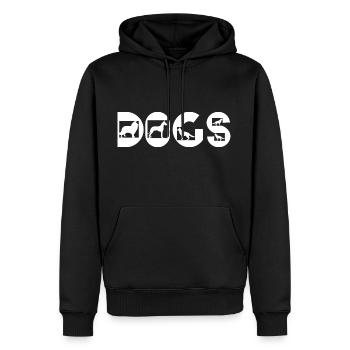 Funny Dogs in Letters lustige Hunde in Buchstaben - Männer Premium Bio Hoodie - Schwarz - Vorne - Nico (187cm)
