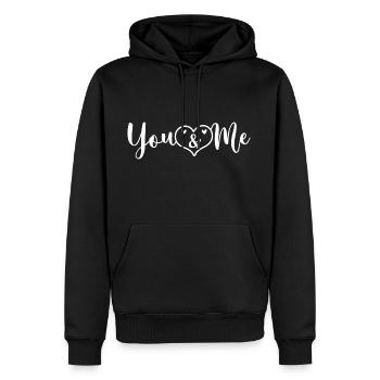 You and me Love with Heart Du und Ich die Liebe - Männer Premium Bio Hoodie - Schwarz - Vorne - Nico (187cm)