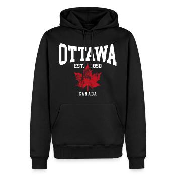 Ottawa - Sweat à capuche Premium bio Homme - noir - Devant - Nico (187cm)