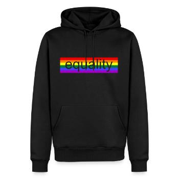 Equality - Männer Premium Bio Hoodie - Schwarz - Vorne - Nico (187cm)